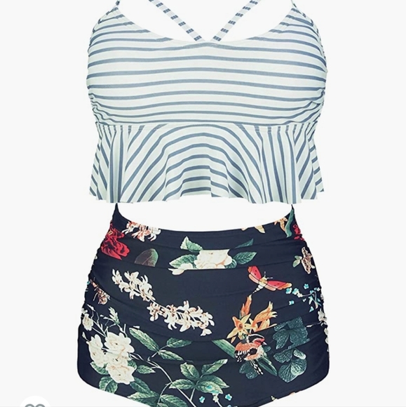 COCOSHIP Women's Retro Boho High Waist Bikini - Picture 1 of 4